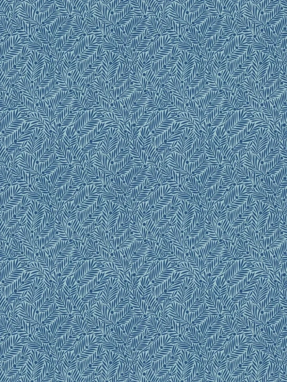 Morris & Co Wallpaper Yew & Aril / Indigo Blue / Morris Bedford Park Collection